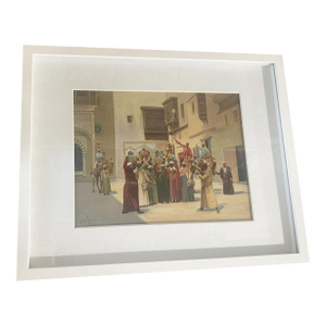 Vintage Meynelle Louis Orientalist Painting Print Picture Framed