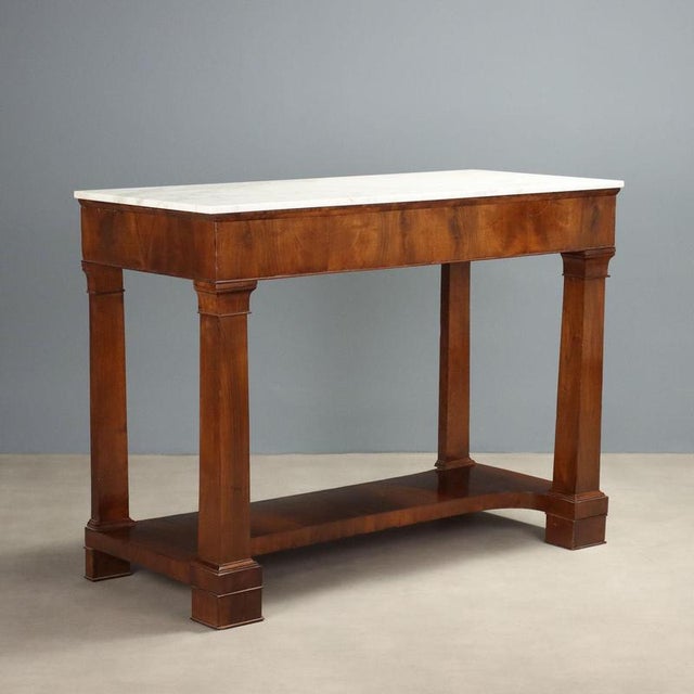 Empire Console Table in Poplar and Walnut, 1800s For Sale - Image 11 of 11