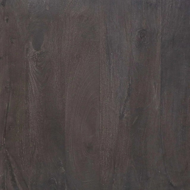 Mid-Century Modern Modern Ash Gray Rib Carved Solid Wood End Table | Carved Single Pedestal Side Table | Transitional Accent Table | Occasional Decorative For Sale - Image 3 of 4