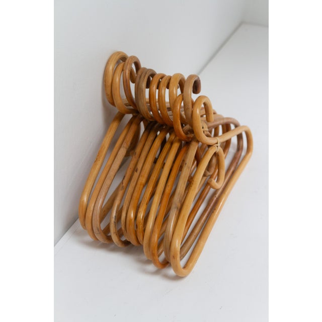Wood Vintage Italian Bamboo and Rattan Coat Hangers, 1960s, Set of 11 For Sale - Image 7 of 13