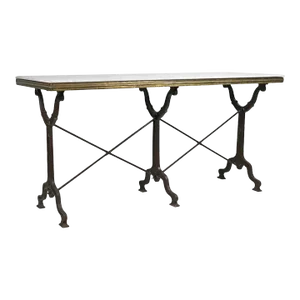 Matthew Izzo Home Avignon 63"w Cast Iron and Marble Top French Bistro Table