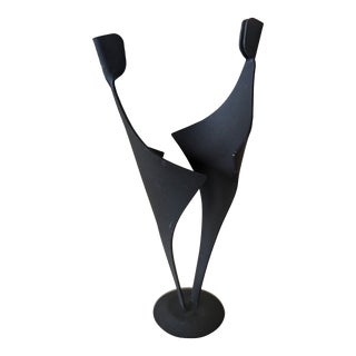 1970s Winkler Danish Modern Black Metal Abstract Sculpture For Sale