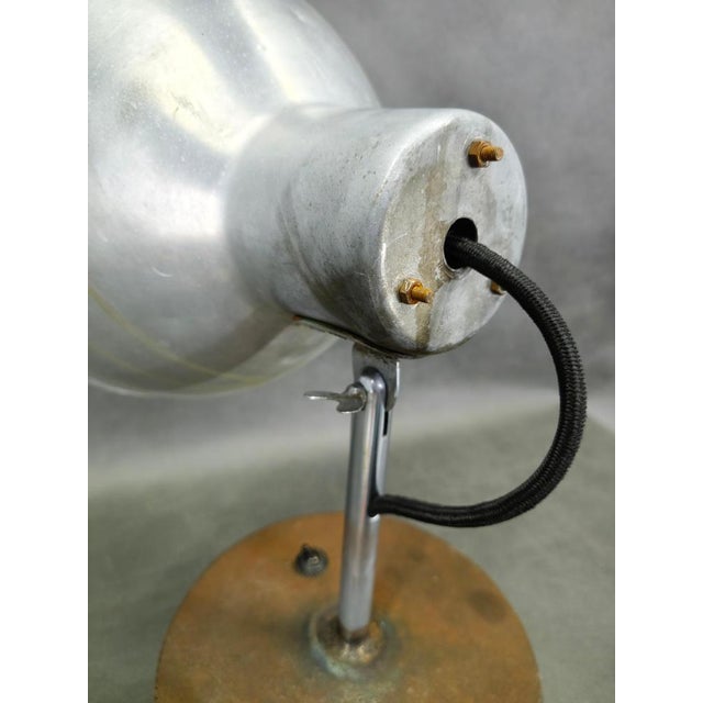 Industrial Table Lamp in Aluminium and Metal, Former Czechoslovakia, 1940s For Sale - Image 11 of 15