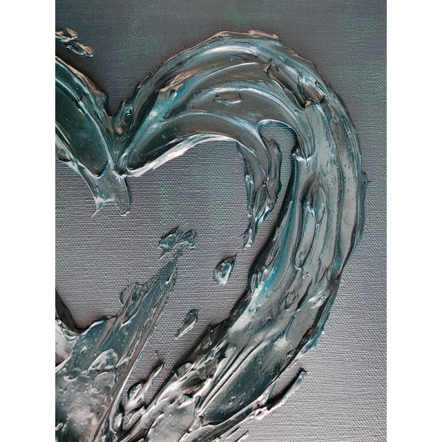 2020s Deep Green Abstract Heart Painting For Sale - Image 5 of 8