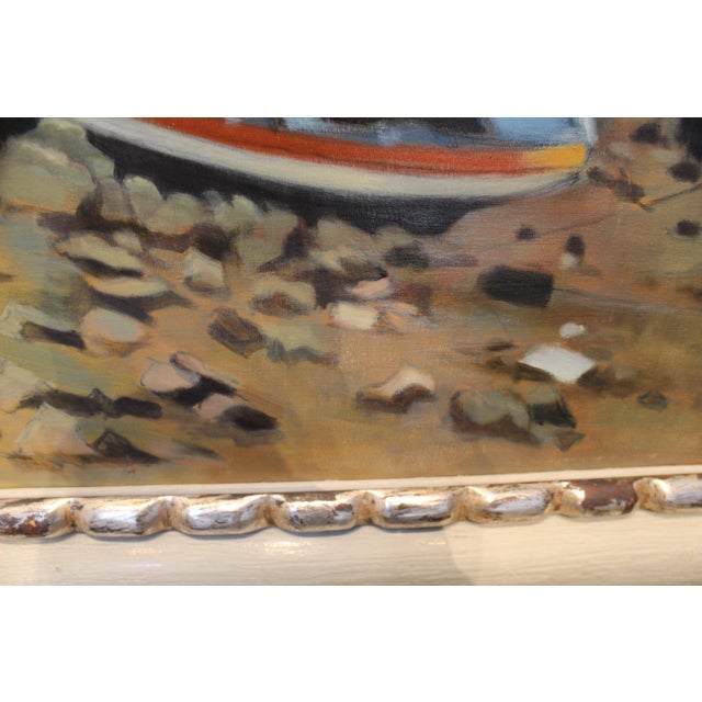 Mid Century Oil Painting of French Fishing Town by Artist Tanguy Le Roy For Sale - Image 4 of 10