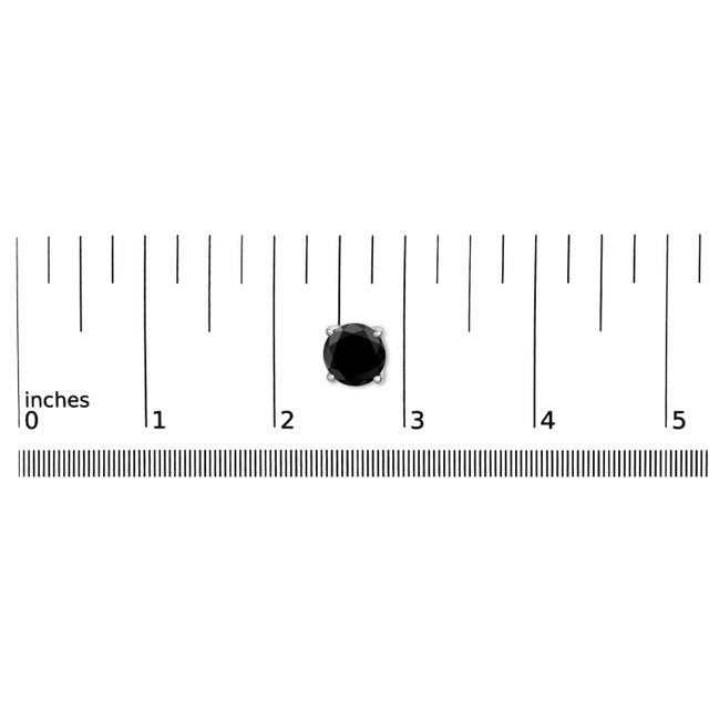 Early 21st Century 14K White Gold 5.00 Cttw Round Brilliant-Cut Black Diamond Classic 4-Prong Stud Earrings with Screw Backs (Fancy Color-Enhanced, I2-I3 Clarity) For Sale - Image 5 of 5