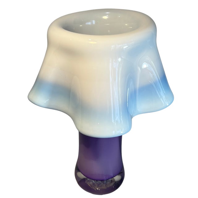 Art Glass Purple White Draped Vase Signed Rich Pitkethly For Sale - Image 9 of 18