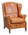 Cowhide Wing Chair with Decorative Nails and Details For Sale