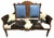 'Desperado Eastlake' 19th Century Settee Reupholstered in Cowhide and Denim 52" X 22" X 41" For Sale - Image 9 of 12