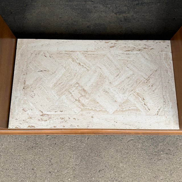 In the Style Roenzo Rutili Possibly Henredon 3 Part Credenza Storage Display Cabinet For Sale - Image 12 of 12