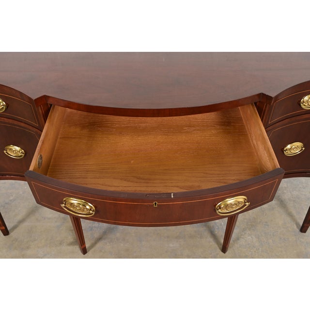 Wood Baker Furniture Federal Inlaid Mahogany Sideboard Credenza For Sale - Image 7 of 16