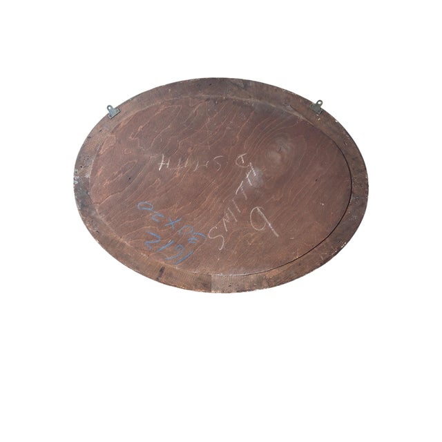 Late Victorian Ebonised Oval Bevelled Wall Mirror, 1890 For Sale - Image 6 of 7