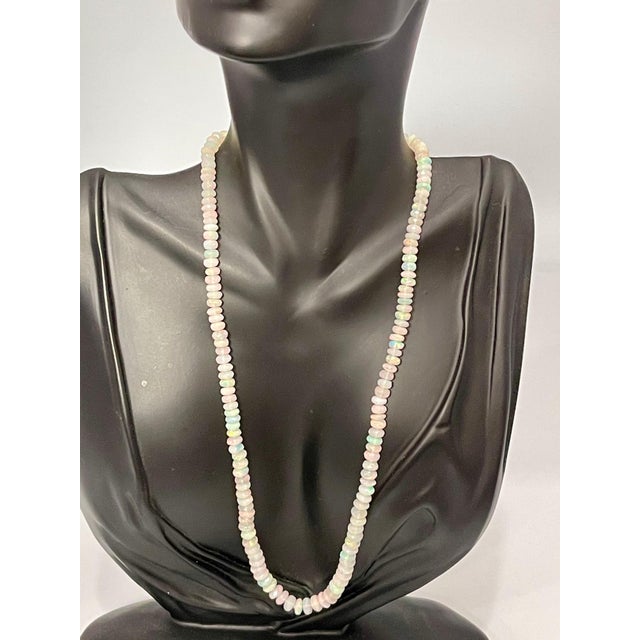 Natural Opal Faceted Bead Single Strand Necklace on Sale 14 K Gold Lobster Clasp For Sale - Image 14 of 18