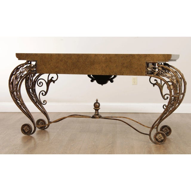 French Louis XV Style Wrought Iron Console Table For Sale - Image 11 of 13