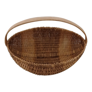 Antique Woven Splint Buttocks Basket Gathering Basket