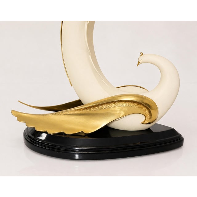 1980s San Sen, Brass & Glass Swan Console Table for Art House Jofral Spain, Labeled For Sale - Image 13 of 18