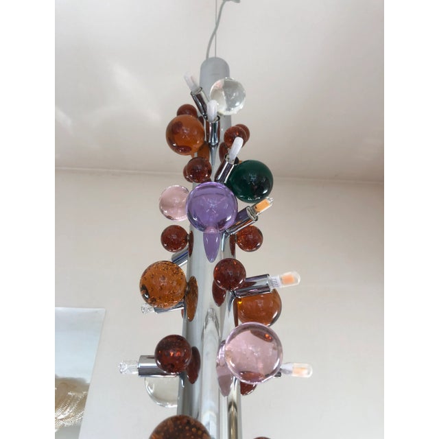 Metal Italian Aer Multicolors Chandelier in Murano Glass For Sale - Image 7 of 9