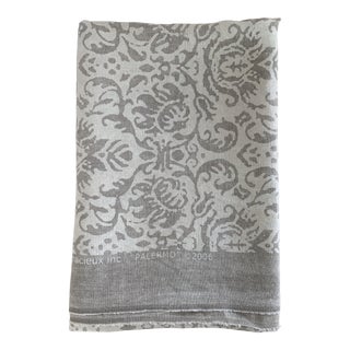 Le Gracieux Natural and Off White Palermo Linen Fabric- 1 Yard For Sale