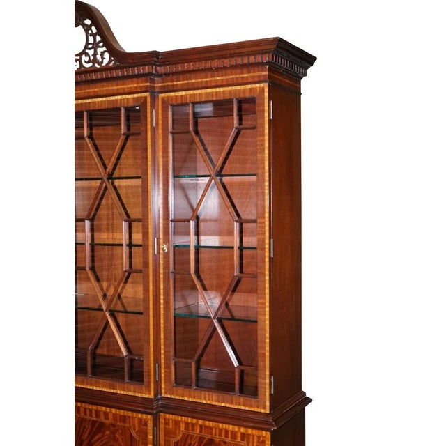 Large Georgian Style Mahogany Breakfront Bookcase For Sale - Image 12 of 18