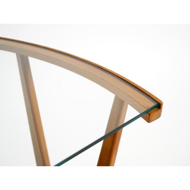 Mid-Century Modern Side Table with Magazine Rack in Ash Wood and Glass, 1950s For Sale - Image 14 of 18