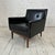 Black Mid Century Modern Black Vinyl Lounge Chair With Walnut Base Milo Baughman Style For Sale - Image 8 of 12