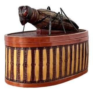 Vintage Boho Shanghai Weave Bug Box For Sale