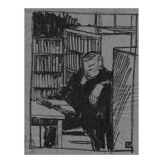 1930s Norman Kent of Man in Library For Sale