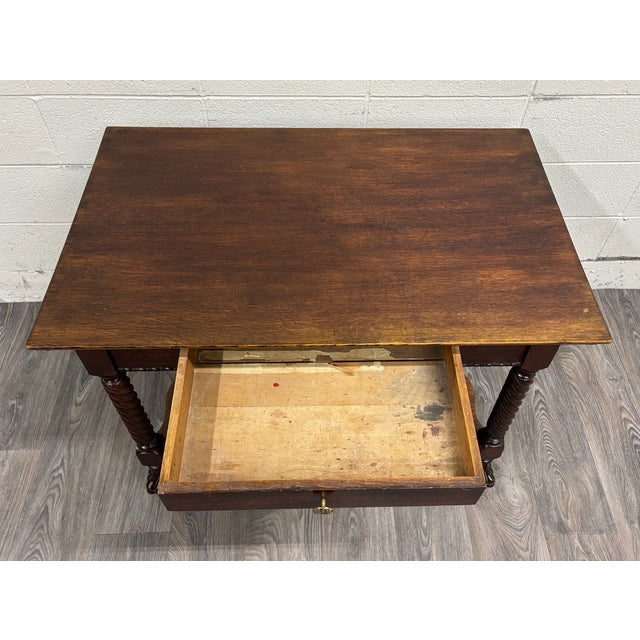 Jacobean Antique Jacobean Revival Quarter Sawn Tiger Oak Library Sofa Table For Sale - Image 3 of 15