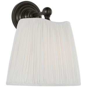 Amber Lewis for Visual Comfort Signature Matos 11" Sconce in Bronze with Silk Pleat Shade
