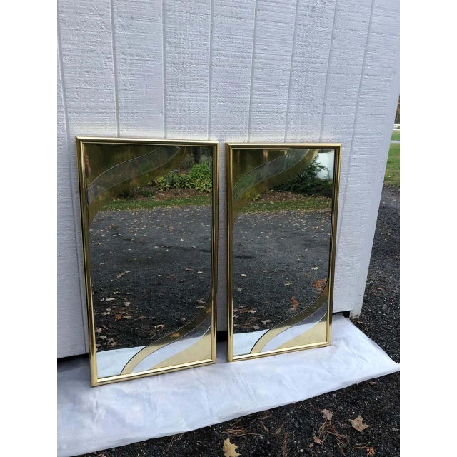 1980s Designer Brass Mirrors in the Style of Jere - a Pair For Sale In New York - Image 6 of 11