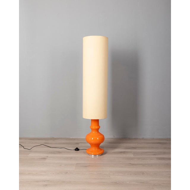 Vintage Italian Floor Lamp in Orange Glass, 1970s For Sale - Image 6 of 6