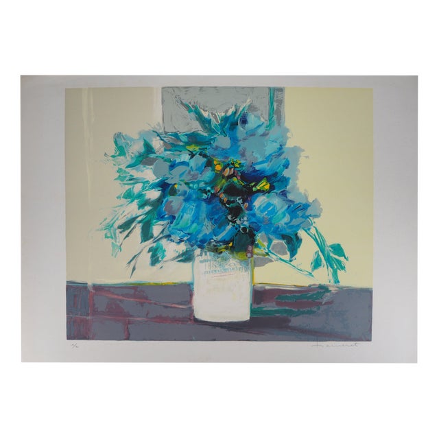 Claude Hemeret, Vase blanc, Lithograph For Sale