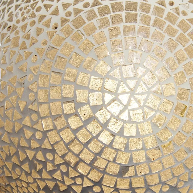 White Mosaic Globe Pendant Lantern, Large For Sale In Los Angeles - Image 6 of 9