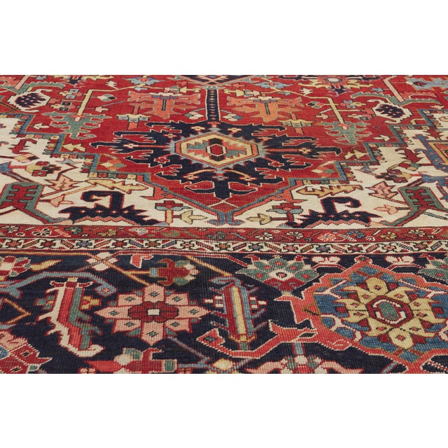 Late 19th Century Late 19th Century Persian Serapi Rug, 11'09 X 14'10 For Sale - Image 5 of 10