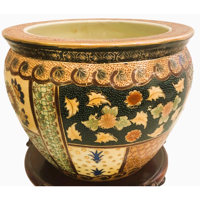 Japanese Satsuma Fish Bowl Planter With Stand Chairish