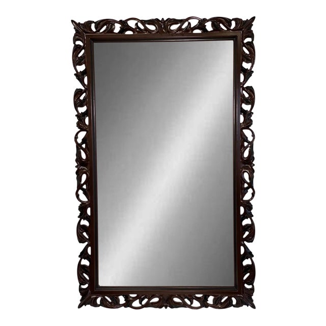 Dark Finish Cherry Accent Mirror For Sale