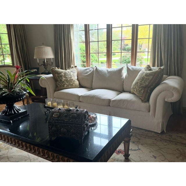 Attributed to Kreiss Somerset Chenille Sofa For Sale In Chicago - Image 6 of 7