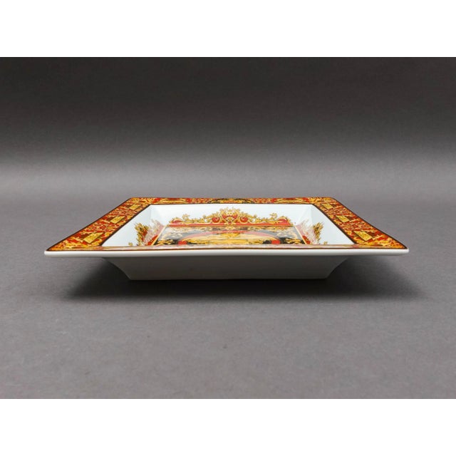 Versace Rosenthal Germany Medusa Red Square Plate Dish Tray. Measures approximately 8 5/8" long, 8 5/8" wide, 1 1/8" high.