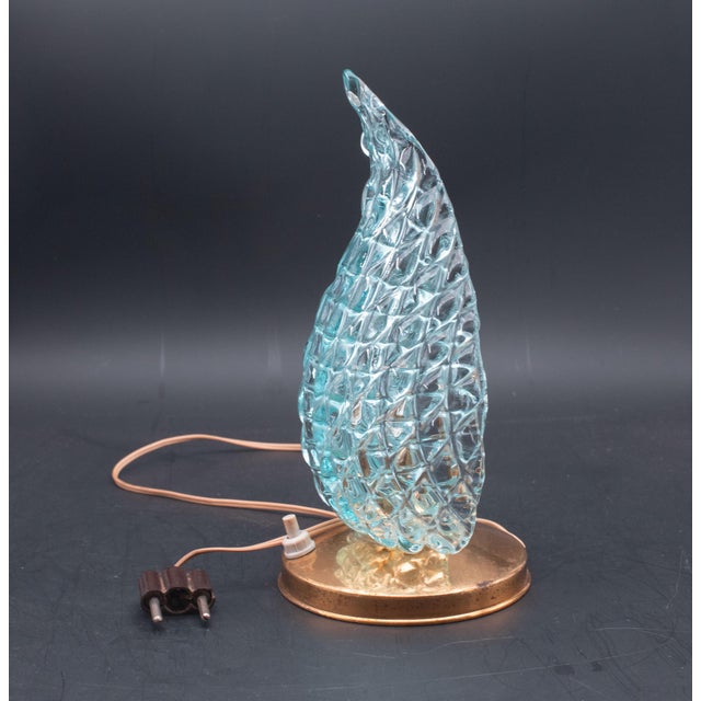 Art Deco Table Lamp in Blue Murano Glass Vase for Barovier & Toso, 1960 For Sale - Image 3 of 11