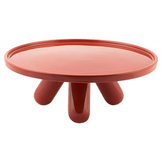 Large Gambone Ceramic Riser in Red by Aldo Cibic for Paola C. For Sale