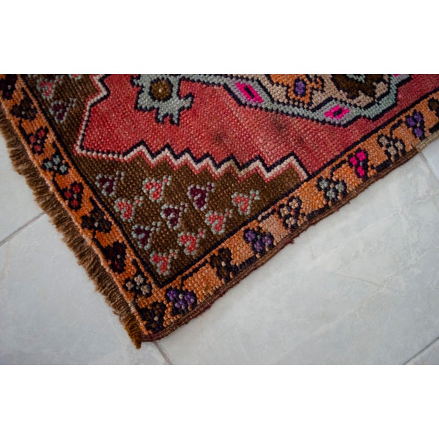 Hand Knotted Small Turkish Rug Organic Wool Mat Small Area Rug Kitchen Decor Doormat - 19'' X 29'' For Sale - Image 14 of 15