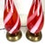 Murano Vintage Mid Century Modern Candy Cane Swirl Striped Red Table Lamps 1950s Murano Glass - a Pair For Sale - Image 4 of 8