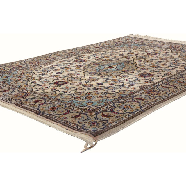 78701 Vintage Persian Shadsar Kashan Rug, 03'11 x 05'09. Persian Shadsar Kashan rugs, originating from Iran's Kashan...