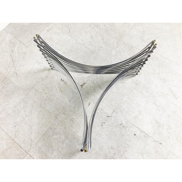 Glass Space Age Chrome Wire Coffee Table, 1970s For Sale - Image 7 of 13