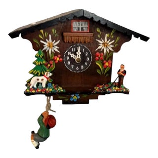 Vintage Wall Cuckoo Style Clock Made in Germany Antique 6 X 7”, For Sale