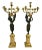 Pair Ormolu and Patinated Bronze Empire Figural Nike Candelabra Signed Meignan For Sale