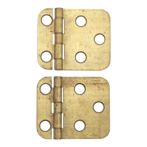 Pair of Vintage 1.75 X 1.5 In. Brass Face Mount Cabinet Hinges