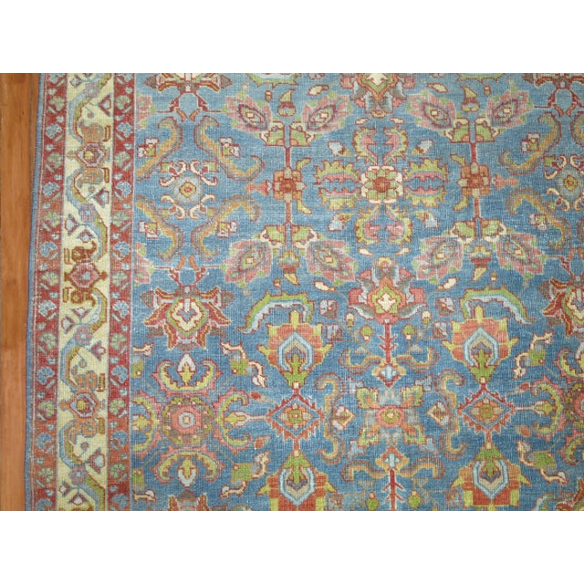 Zabihi Collection Blue Antique Persian Tabriz Rug For Sale - Image 9 of 12