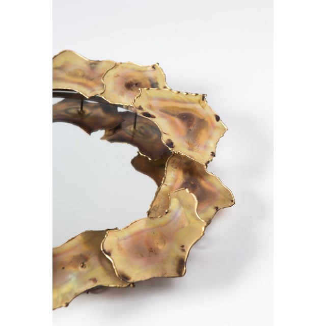 Sun Mirror Sculpture Brass Sheets Usa C. 1970s (31 Cm), 1960s, in Very Good conditions. Designed 1960 to 1969