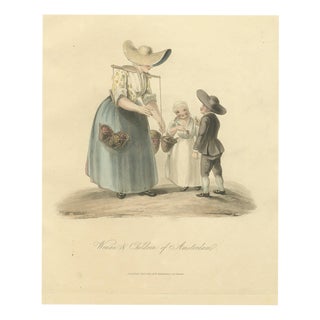 After Miss Semple, Woman and Children of Amsterdam, 1817, Engraving For Sale